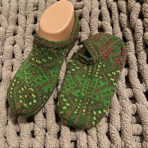 Hand Knitted Turkish Wool Socks | 100 % Natural Wool | Indoor Slipper Socks